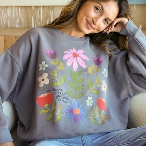 NWT Natural Life Marlowe Sweatshirt “Good For Your Soul” Style Size S